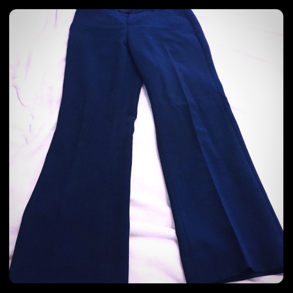 Navy blue work trousers. Wide leg navy pants.